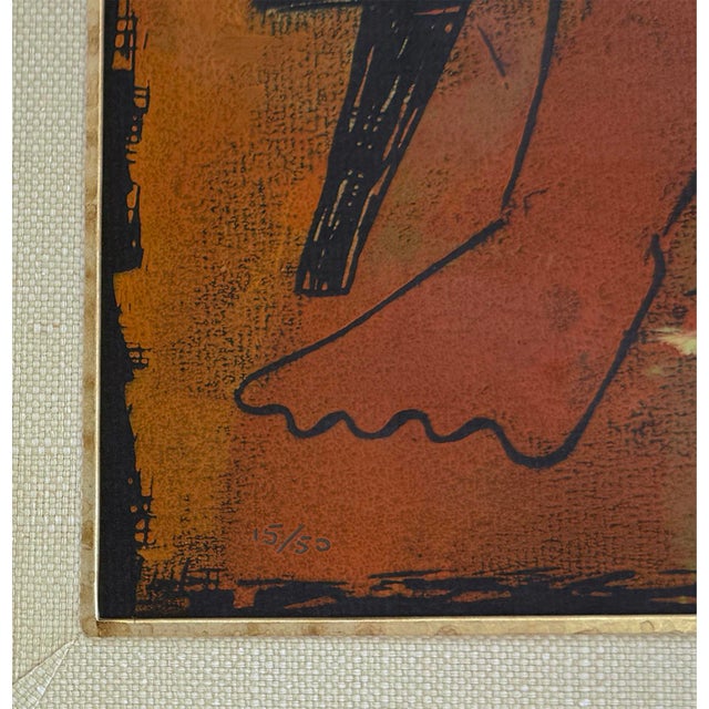 Contemporary Angel Botello, Nino Con Una Taza (Rare Signed, Limited Edition Linocut) For Sale - Image 3 of 3