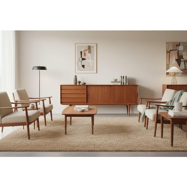 An incredibly beautiful and stylish sideboard in teak, designed by Gunni Omann for Omann Jun Møbelfabrik in the 1960s and...