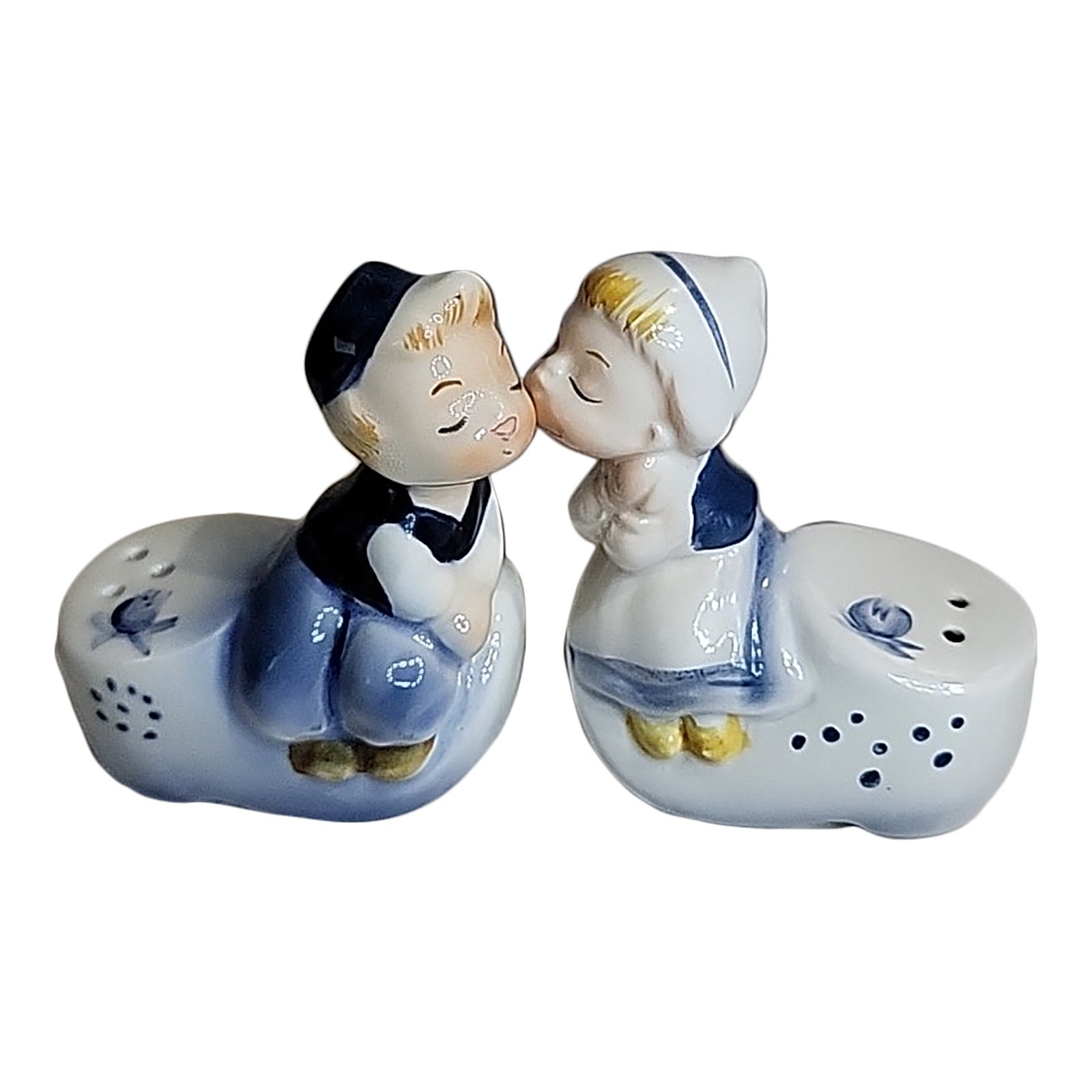 Vintage Kissing Dutch Boy Girl Salt Pepper Shakers | Chairish
