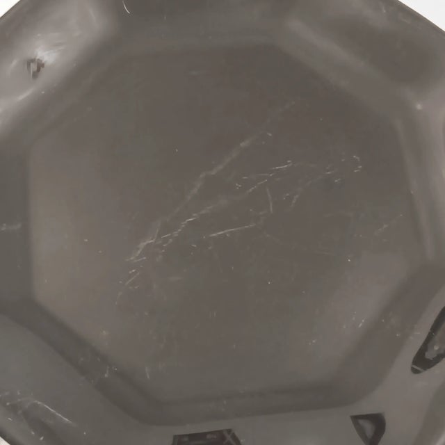 Art Deco 1950s Arcoroc France Octagonal Black Porcelain Plates- Set of 15 For Sale - Image 3 of 11