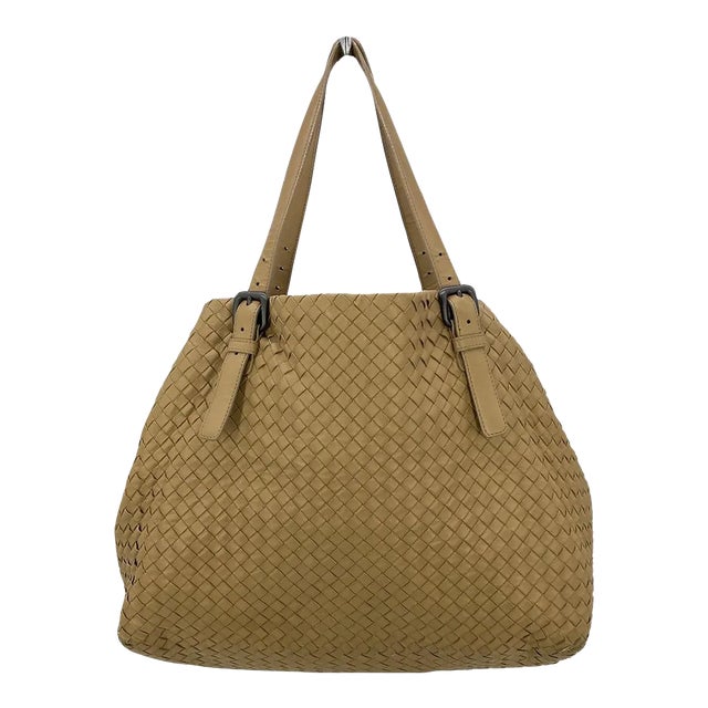 Bottega Veneta Tan Intrecciato Woven Nappa Leather Large Cesta Tote For Sale