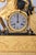 An exceptional French Charles X period figural mantel clock, circa 1825, finely executed in richly gilded ormolu and...