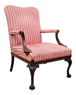 Mid 20th Century Chippendale Mahogany Library Chair