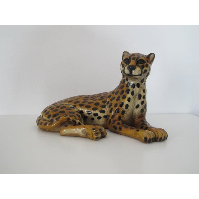 Ceramic Jaguar Statue Chairish