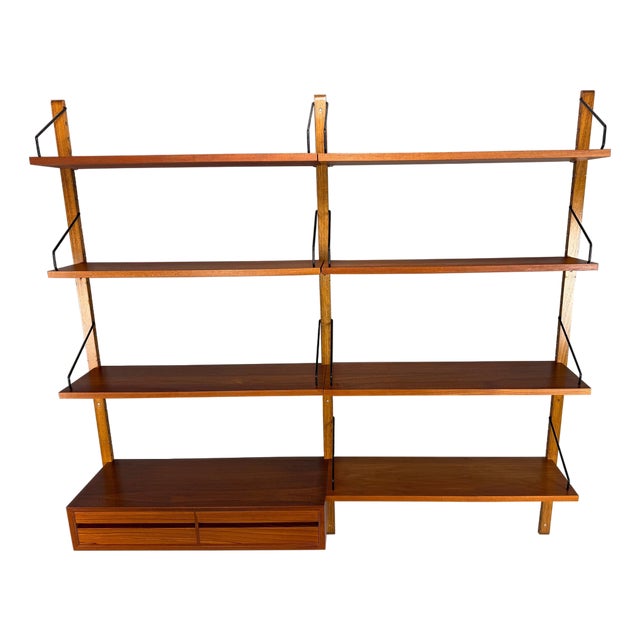 Mid-Century Modern Modular Teak Wall Unit Shelving by Poul Cadovius for Cado, 1960 For Sale