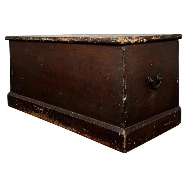 Antique 19th Century Country House Painted Pine Blanket Box For Sale - Image 9 of 12
