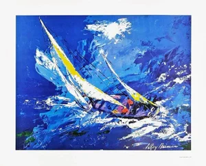 1970s "Sailing" Expressionist Nautical Leroy Neiman Poster