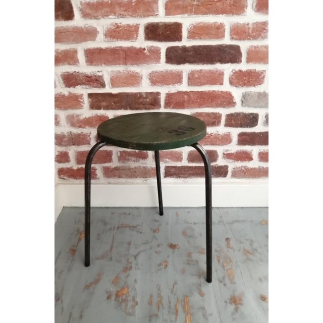 Black Vintage Industrial Black Stool For Sale - Image 8 of 18