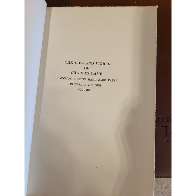 English The Life and Works of Charles Lamb. Edmonton Edition Hand-Made Paper in 12 Volumes For Sale - Image 3 of 11