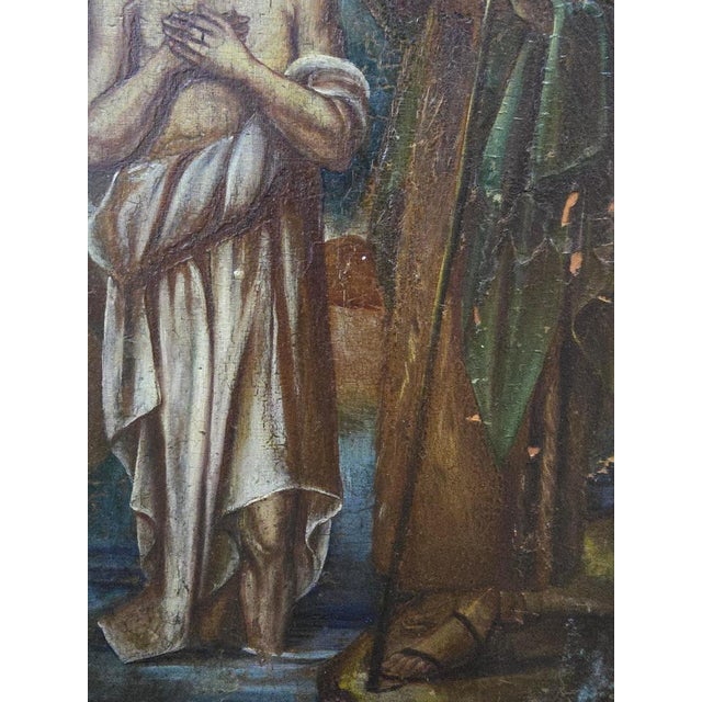 19th Century Orthodox Icon Saint John Christening Jesus, 1860 For Sale - Image 9 of 14