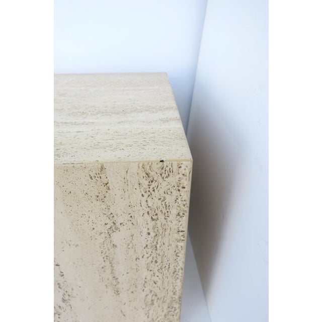 Italian Travertine Marble End Tables, Pair For Sale - Image 13 of 17