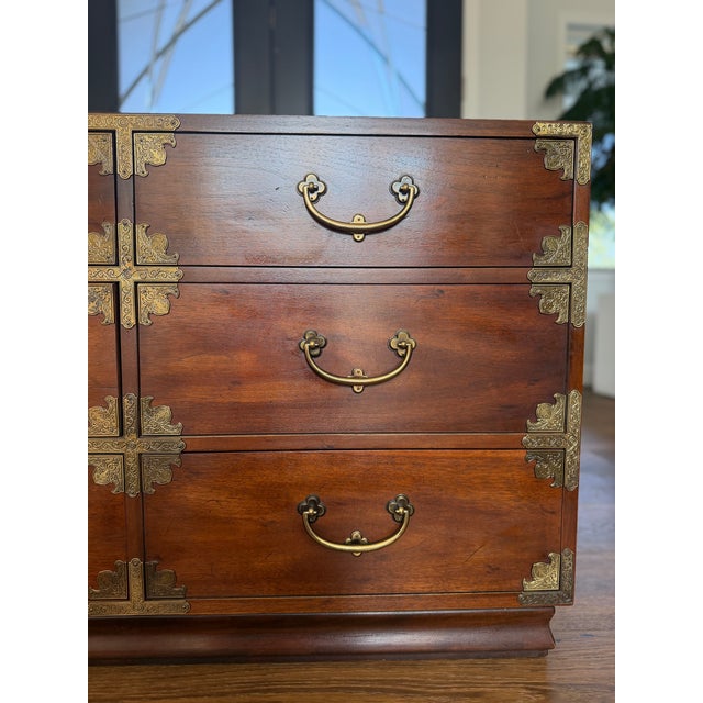 Vintage Rare Henredon "Mont" Collection Pan-Asian Double Dresser For Sale - Image 9 of 13