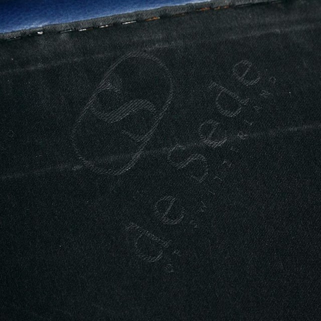 Blue Set of DS 50 Leather Chair and Ottoman from de Sede, 1980s For Sale - Image 8 of 9