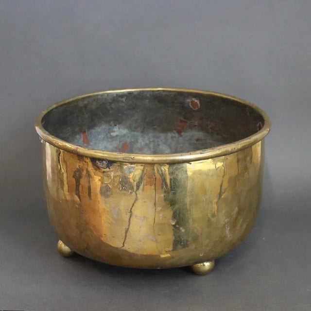 French Brass Cachepot, 1700s For Sale - Image 3 of 9