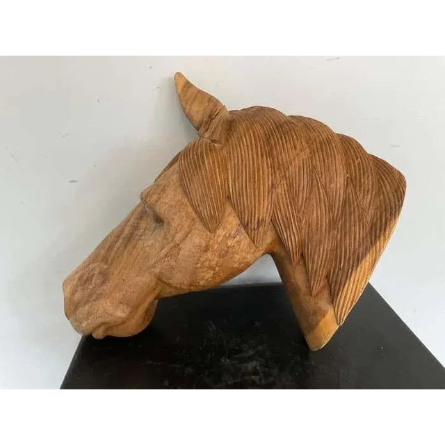 1960s Carved Life Size Wood Horse Head For Sale In New York - Image 6 of 13