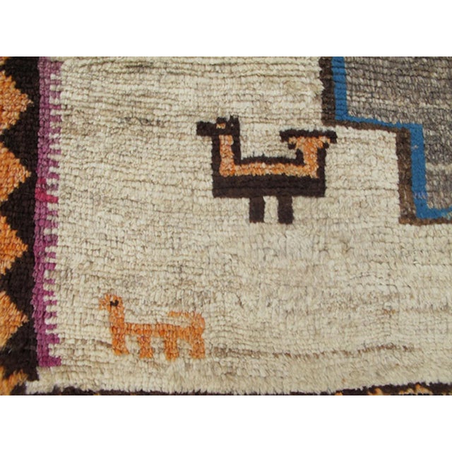 Tribal Vintage Gabbeh Rug With Tribal Design of Medallions and Tribal Figures For Sale - Image 3 of 10