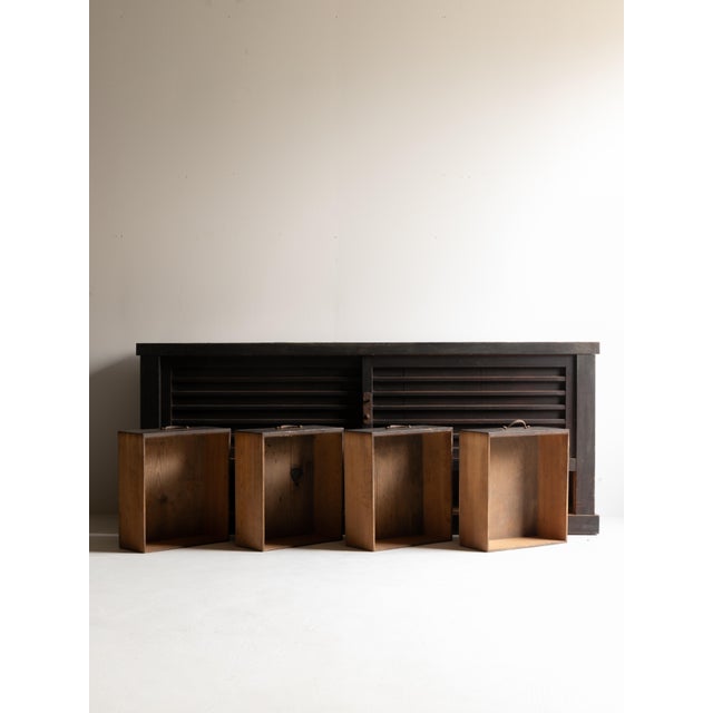 Black Japanese Antique Large Tansu 1860s-1900s / Sideboard Wabi Sabi For Sale - Image 8 of 18