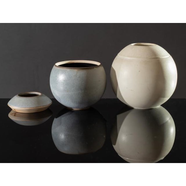 1960s Mid-Century Modern Spherical Gres Vases by Franco Bucci, Italy, 1970, Set of 2 For Sale - Image 5 of 18