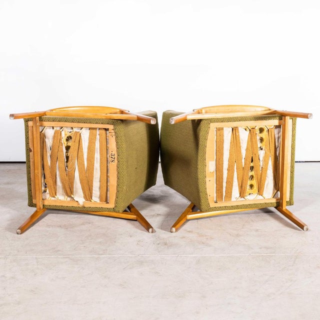 Original Armchairs in Lime Green by Jaroslav Smidek, 1950s, Set of 2 For Sale - Image 3 of 11