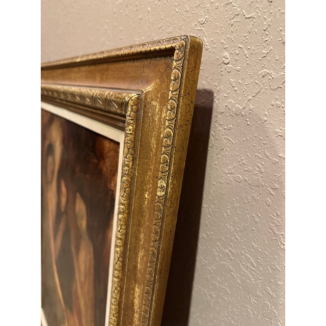 Brown 1960s Guglielmo Borghese Original Oil Painting "Three Girls" W. T. Burger Co. Reg #61217 For Sale - Image 8 of 8