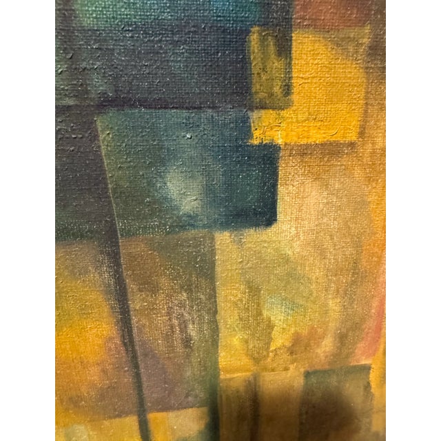 Mid-Century Modern Abstract Cubist Portrait – Original Oil Painting For Sale In Houston - Image 6 of 8