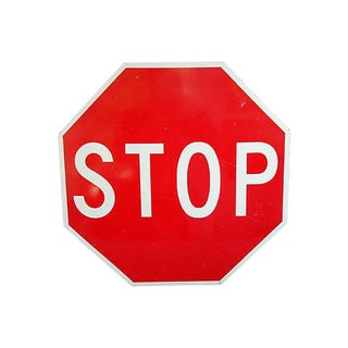 Vintage Large 1970s Metal Stop Sign For Sale