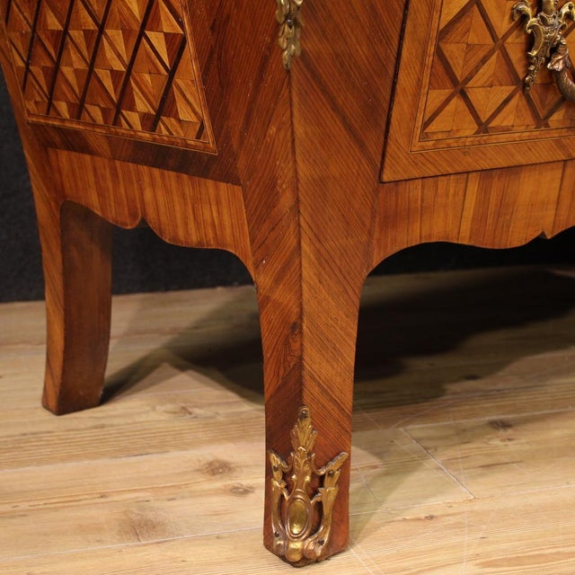 1950s French Louis XV Style Inlaid Chest of Drawers, 1950s For Sale - Image 5 of 13