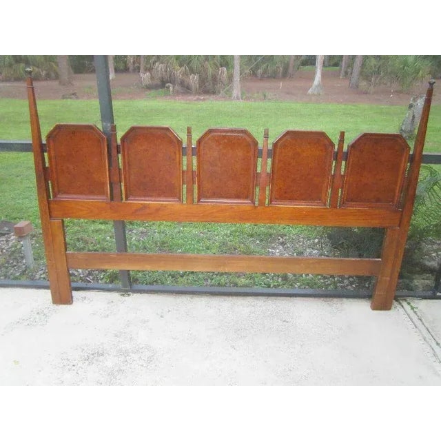 Vintage Mid-Century King Size Headboard Dark Wood Spanish Mediterranean Style For Sale - Image 13 of 13