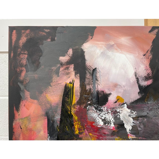 Black Yellow & Red Abstract Expressionist Art by Contemporary British Artist 2022 For Sale - Image 14 of 18
