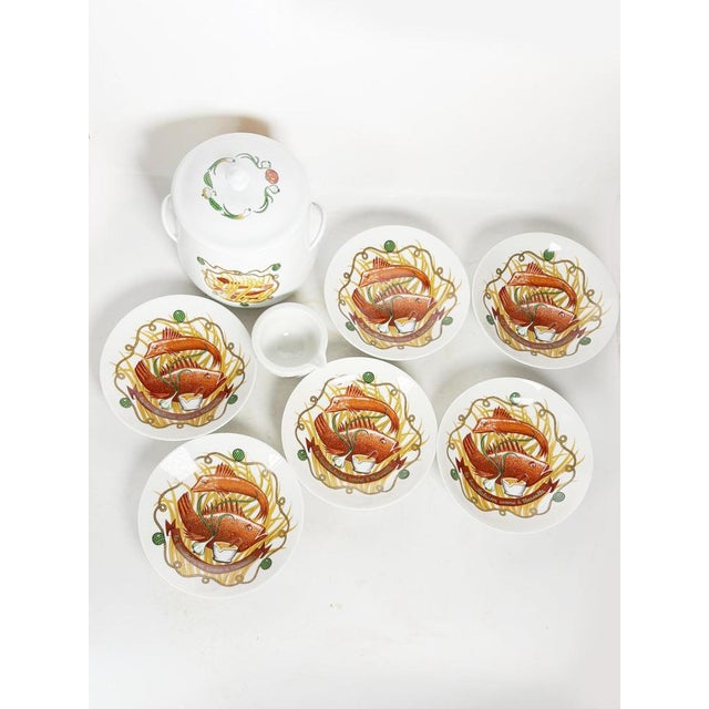 Ceramic Ceramic Soup Tureen Service, France, 1970, Set of 8 For Sale - Image 7 of 16