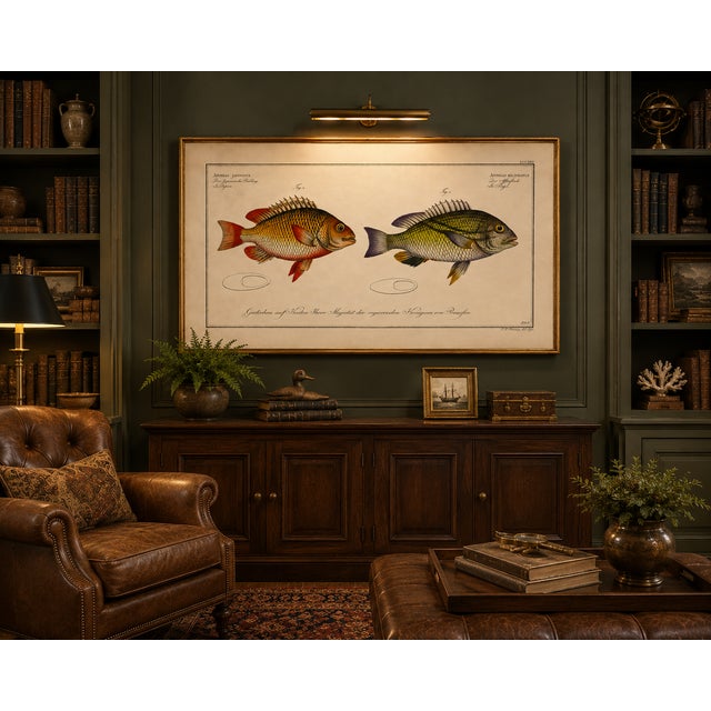 Antique Fish Study 1, Vintage Art Print Reproduction, 60" X 40" For Sale - Image 10 of 11