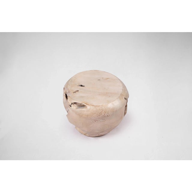 Contemporary Bleached White Teak Root Accent or Side Table or Stool 29 For Sale - Image 3 of 6