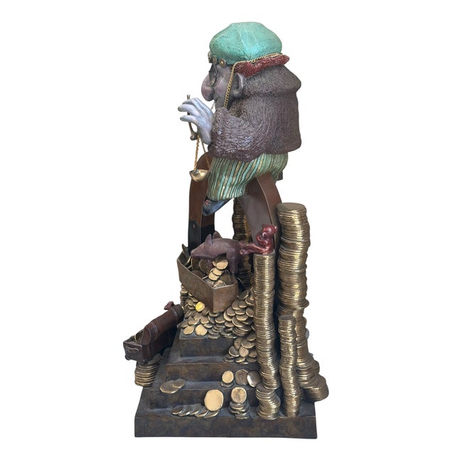 Large Charles Bragg 1988 LE Bronze Sculpture "'The Midas Touch” . It is numbered 214 of only 275 ever created. Being sold...