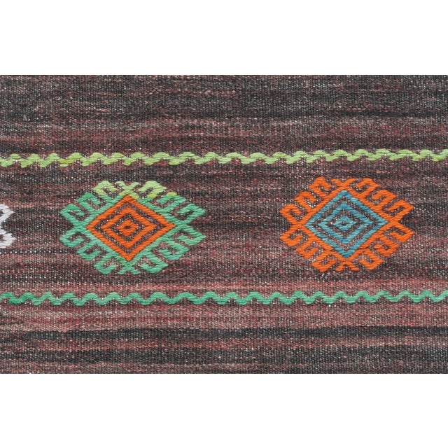 1960s Turkish Sardes Kilim Embroidered Rug For Sale - Image 12 of 13