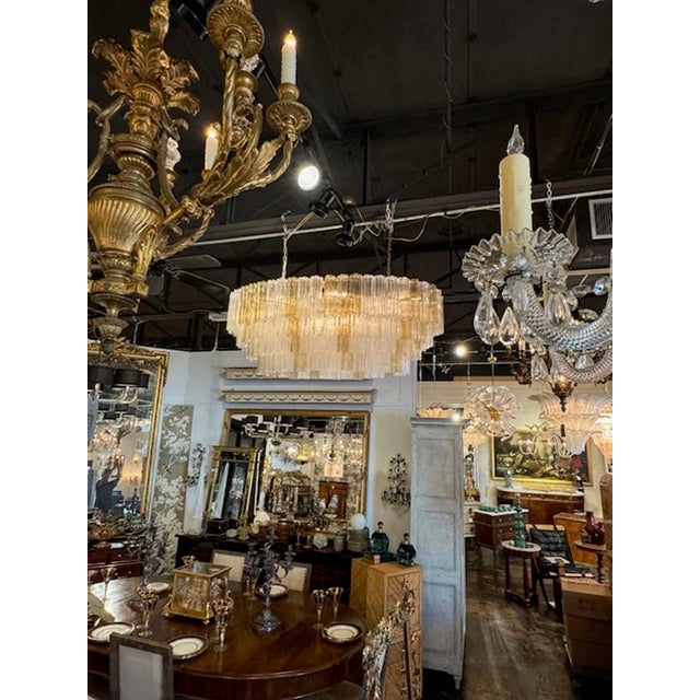 Glass Oval Murano Tronchi Chandelier For Sale - Image 7 of 8