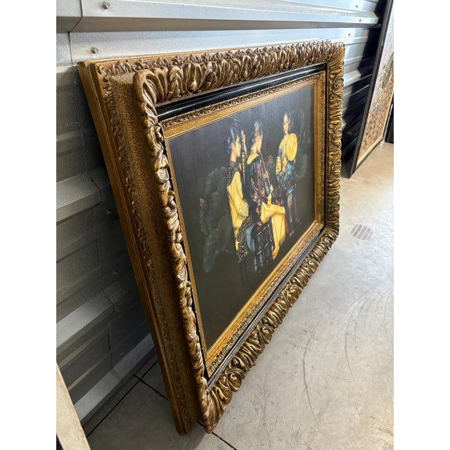 Chinese Vintage Chinese Realist Court Portrait With Carved Baroque Frame For Sale - Image 3 of 6