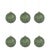 Beaded Tinsel Green Glass Ball Ornaments, Set of 6, 4" For Sale
