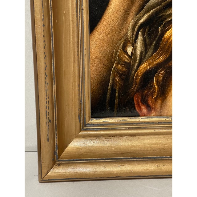 Wood Italian Baroque Madonna Hand-Textured Art Print, Detail After Bartolomeo Cavarozzi For Sale - Image 7 of 9