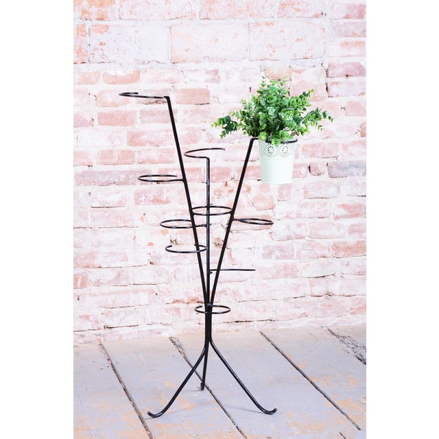 Mid-Century Modern Mid-Century Czech Flower Stand in Lacquered Metal, 1950s For Sale - Image 3 of 10