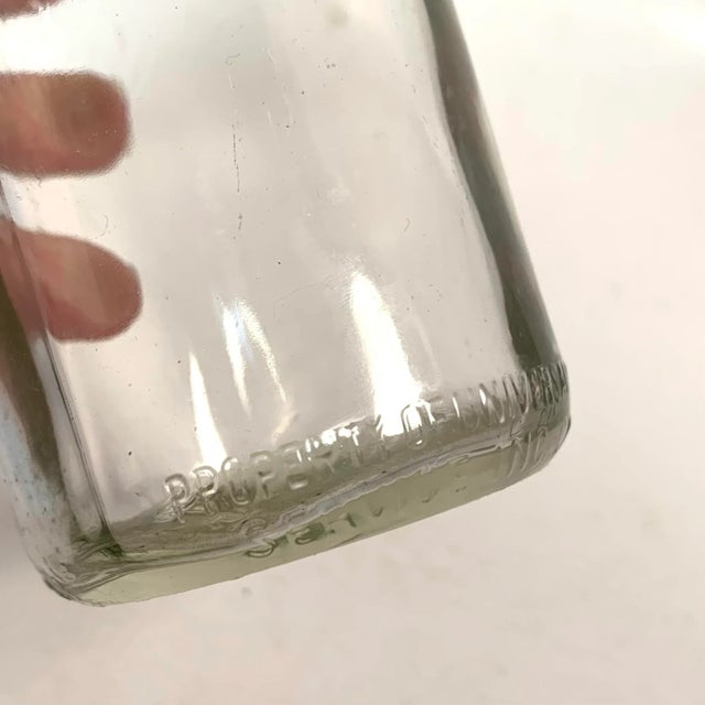 Transparent 1940s Duraglas “Drink Milk for Health & Economy” Embossed Dairy Jar For Sale - Image 8 of 12