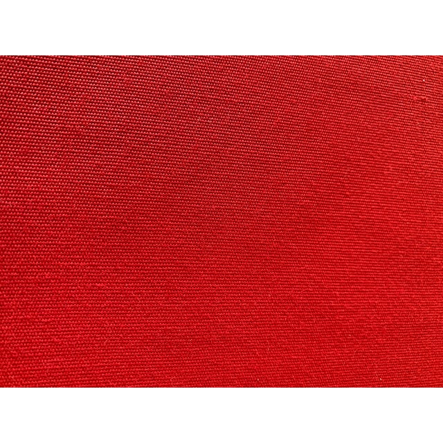 1990s Vintage Scarlet Red Upholstery Solid Fabric- 4 Yards For Sale - Image 5 of 5