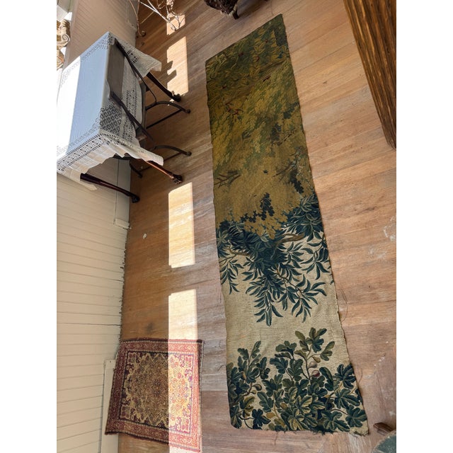 Gorgeous 1600’s - 1700’s antique Flemish wool verdure tapestry fragment. The pattern is horizontal, but can definitely be...