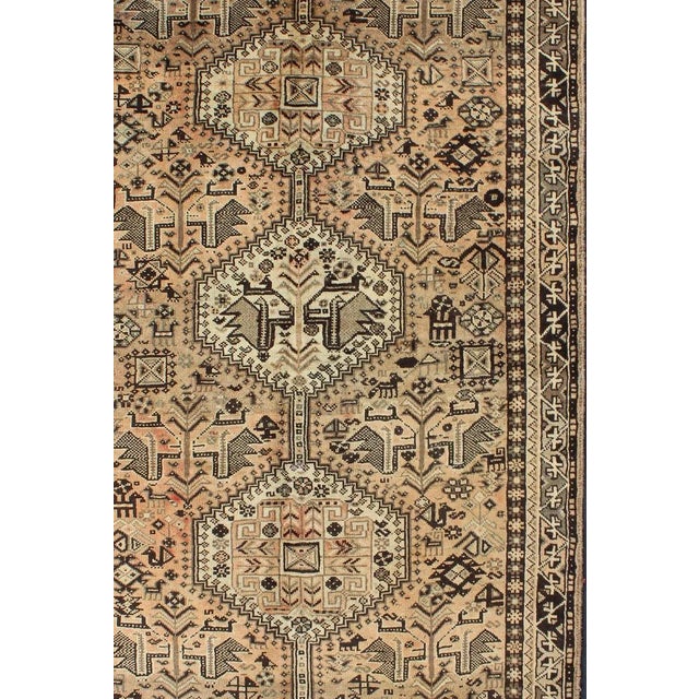 1950s Semi Vintage Shiraz Rug - 5′ × 7′8″ For Sale - Image 4 of 13