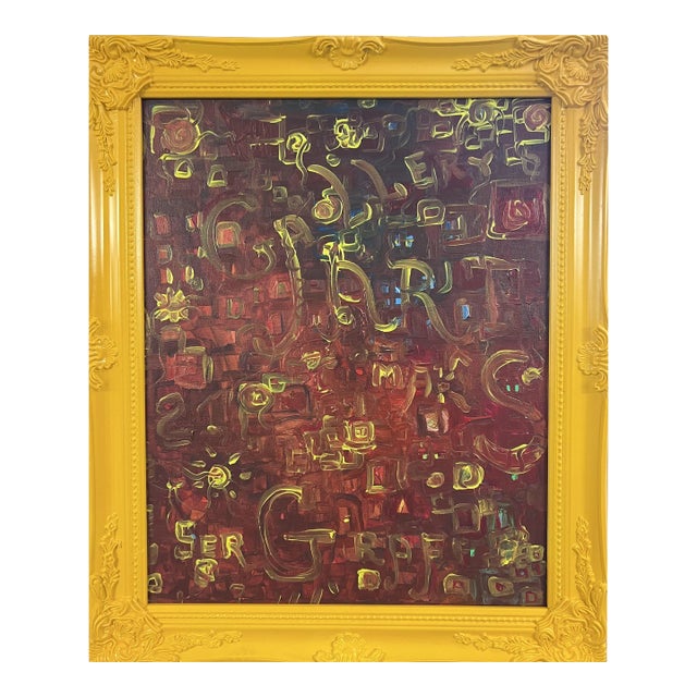 Original Abstract Painting on Canvas "Fantasy 21" by Serg Graff Coa, Framed For Sale