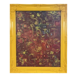 Original Abstract Painting on Canvas "Fantasy 21" by Serg Graff Coa, Framed