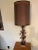Vintage Italian Gilt Gold Floral Tole Black Marble Table Lamp For Sale - Image 9 of 9