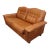 These Madsen & Schubell two seater sofas in tan brown leather are a matching pair and are in near perfect original...