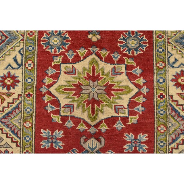 Red Kazak Runner 2’10” X 9’3” Red Wool Tribal Hand-Knotted Oriental Rug For Sale - Image 8 of 13