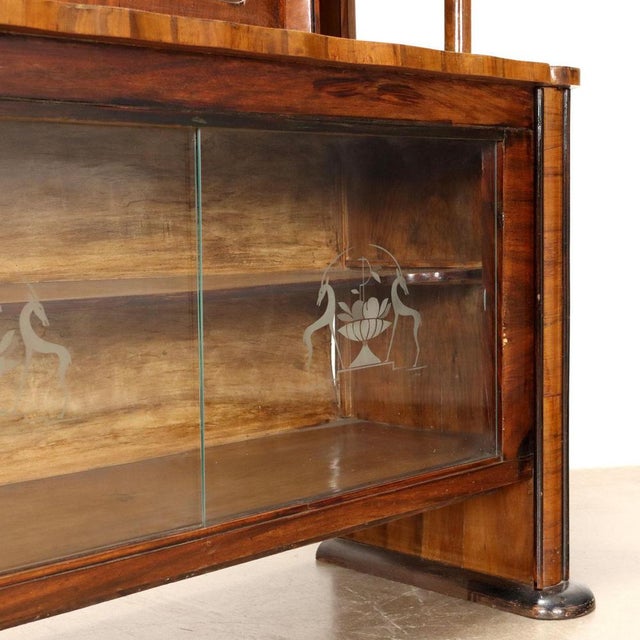 Wood Vintage Showcase Walnut, Italy, 1930s For Sale - Image 7 of 11