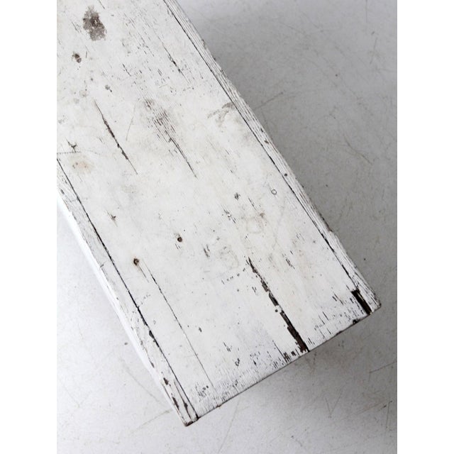 Antique White Farmhouse Bench For Sale - Image 10 of 18